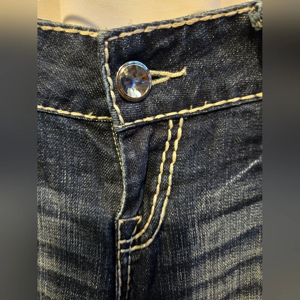 NWOT Women's Rock And Roll Cowgirl Low Rise Wide Leg Jeans Size 27x34 - Picture 3 of 14